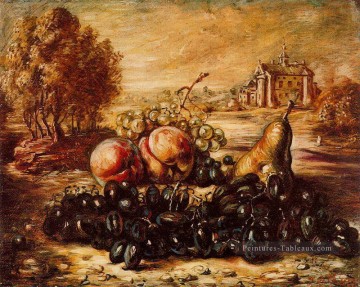Nature morte œuvres - raisin noir Giorgio de Chirico nature morte impressionniste